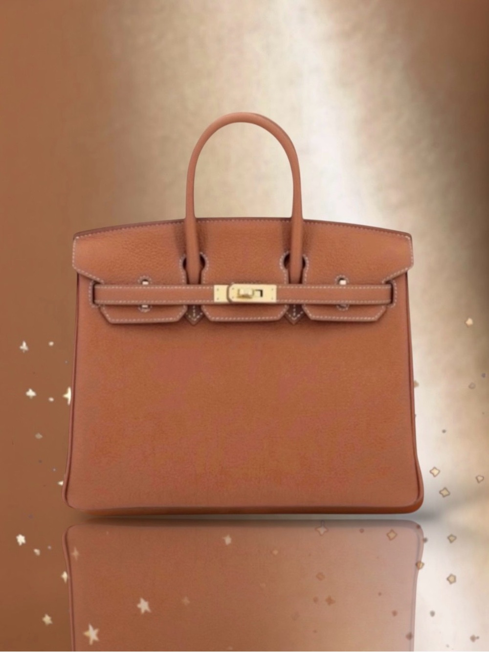 🆕💞HERMES BIRKIN 25 Satchel ‘HERMES GOLD’ (37) Togo Leather Gold-Plated HW • NIB